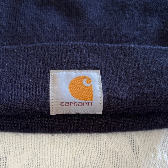 Gently Loved Carhartt Navy Blue Knit Beanie Unisex - Picture 2 of 5